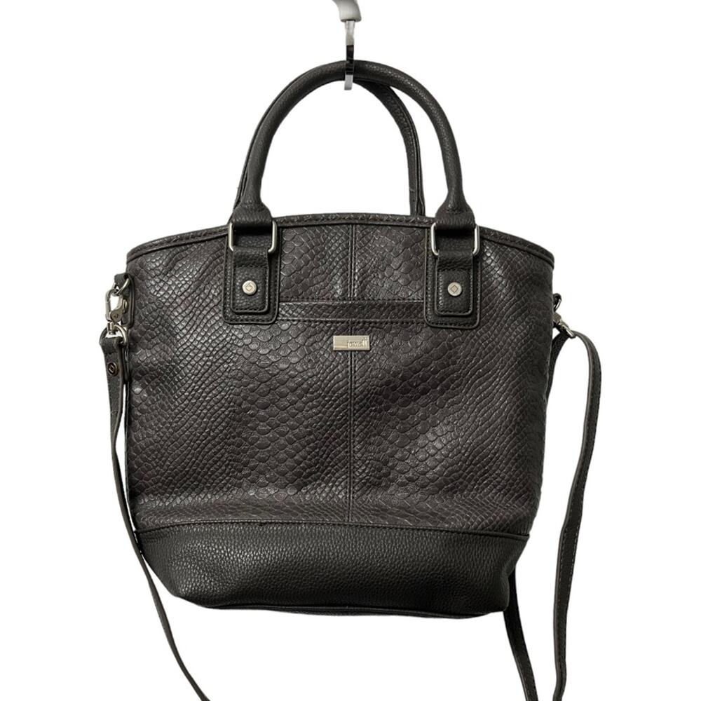 Jewell Thirty One Paris Gray Snake Print Crossbody Purse Handbag